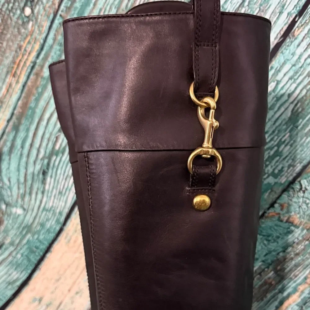 Coach Black Over the Knee Leather Boots